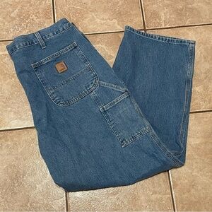 2/$30 Carhartt carpenter jeans medium wash dungarees size 40x30​​​​​​​​​